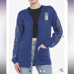 Her Universe Doctor Who Icon Embroidered Open Cardigan Large